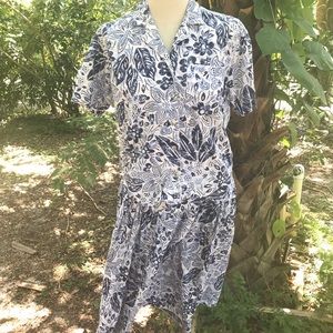 LizSport Petite Floral Button Up With Skirt Set